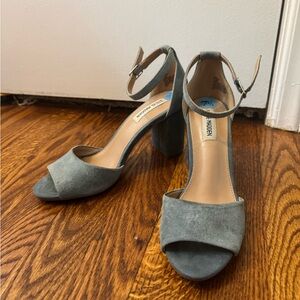 Steve Madden Dusty Blue Suede Heeled Sandals